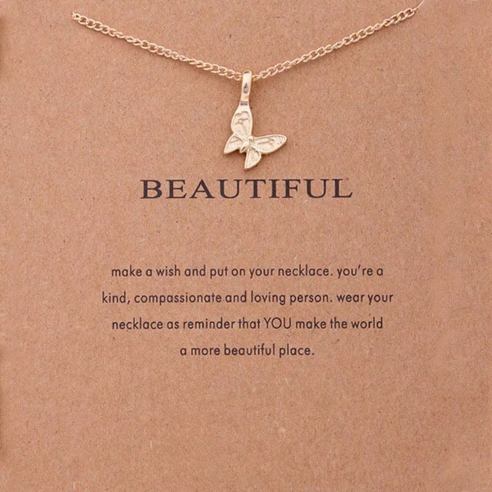 ‼️3/$30 Boho “Beautiful” Butterfly Gold Necklace